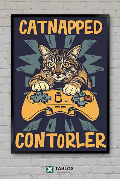 TABLOX Catnapped Controller Kedi Uyku Oyun Kumanda Αφίσα με κορνίζα Διακοσμητ...