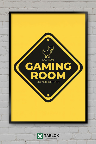 TABLOX Gaming Room Διακοσμητικός πίνακας MDF με κορνίζα με αφίσα νέον για το ...