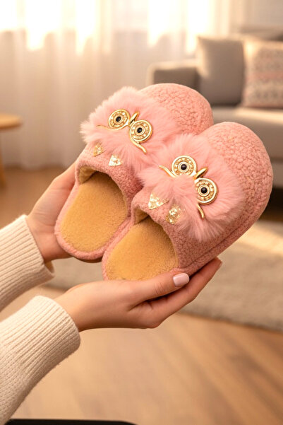 HFKY Women's Owl Figured Plush House Slippers. Soundproof Thick Sole Slippers