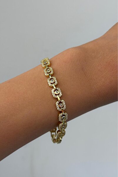 Charmist Timeless Collection Zirkon Taşlı Çelik Üzeri Altın Kaplama Kare Link...