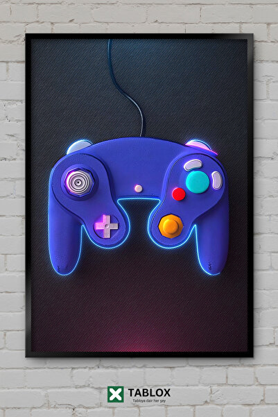 TABLOX 3d N Gamecube Controller Nintendo Retro Game Poster Frame View Decorat...