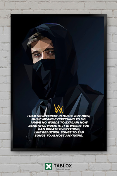 TABLOX Alan Walker DJ, producent elektronske muzike, portret u ukrasnoj MDF s...