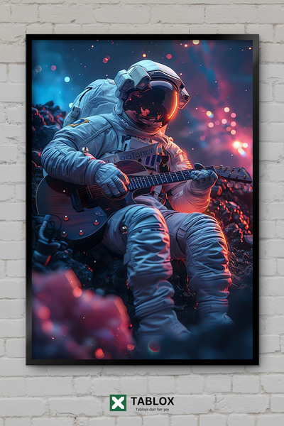 TABLOX Astronaut Astronaut Gitara Gitara Svemirska Muzika Umetnost Uramljena ...