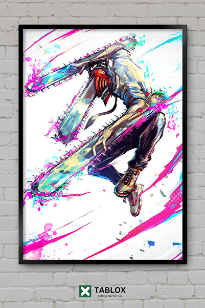 TABLOX Chainsaw Man Anime Manga Διακοσμητικός πίνακας MDF με κορνίζα με τον Ι...