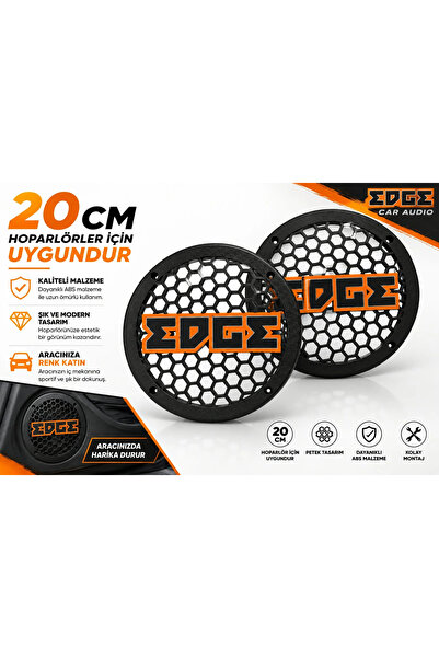 Edge 20cm Hoparlör Kapağı - Logolu Kaliteli Plastik Midrange Hoparlör Kapak 2...