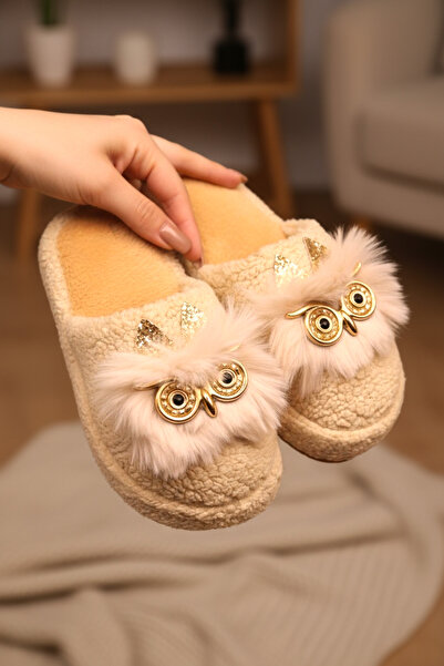 HFKY Women's Owl Figured Plush House Slippers. Soundproof Thick Sole Slippers