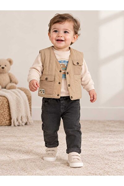 Tudekids TUDE KİDS KAPİTONE YELEKLİ ERKEK BEBEK 3'LÜ TAKIM