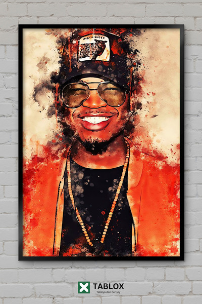 TABLOX Ne Yo Singer Rnb Μουσική Πορτρέτο Αφίσα Τέχνης Κορνιζαρισμένο Διακοσμη...