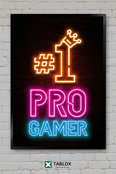 TABLOX Pro Gamer Επαγγελματικός Παίκτης Παιχνιδιών Ρετρό Αφίσα με Κορνίζα Δια...