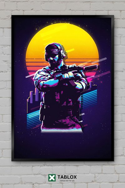 TABLOX Caliber Kalibre Silah Askeri Oyun Game Poster Framed Decorative Mdf Pa...