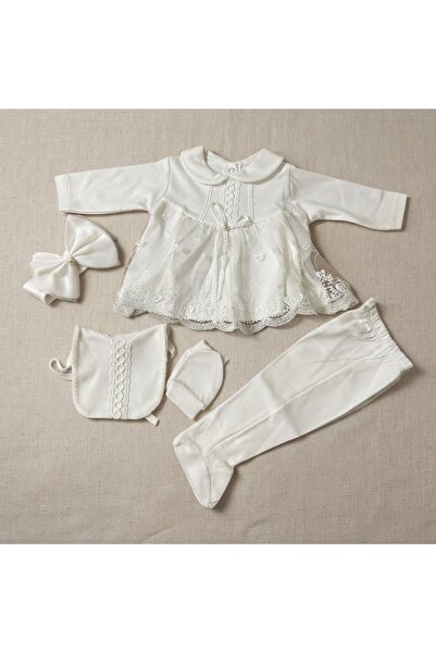 BİANCOFİGLİO Newborn Lace Baby Set 5 Pieces