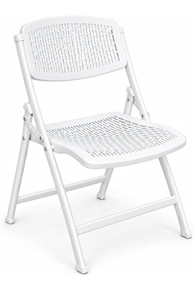 mastergold Master Gold White Folding Chair with Perforated Polypropylene Seat...