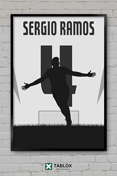 TABLOX Sergio Ramos Fudbaler Fudbal Španija Poster Uramljen Dekorativni MDF S...