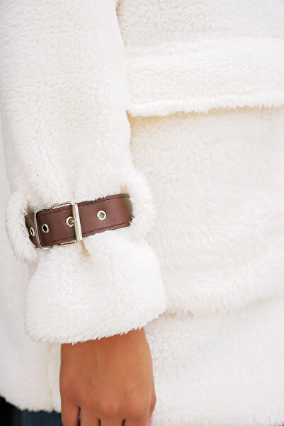 Modamorfo 5206 Women's Oversized Plush Coat - Tan