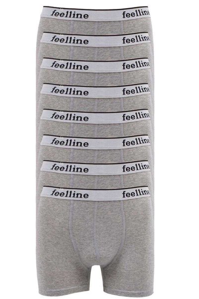 Feelline 8 Pcs Gray Cotton Natural Lycra Men's Boxer Shorts—Size: XXL