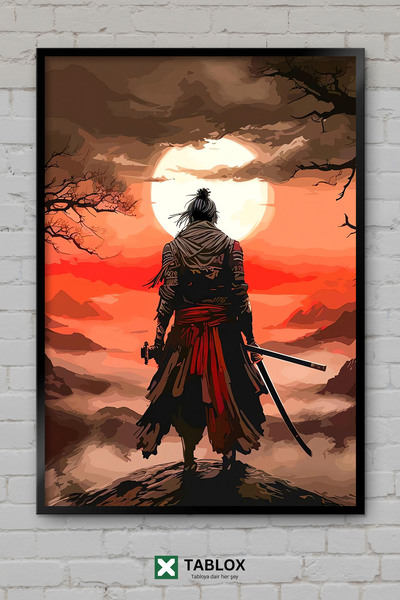 TABLOX Sekiro The Wolf Samurai Game Ninja Ιαπωνικό Διακοσμητικό Πίνακα Ζωγραφ...