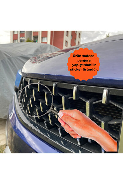 ARKT STİCKER Egea Cross Ön Panjur Sticker Set Krom Şablonlu