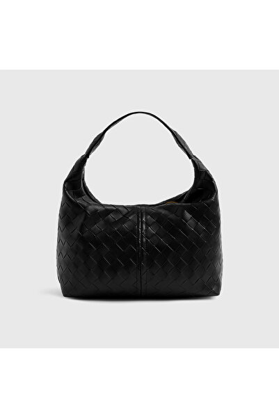 Mudo Women's Black Knitted Look Handbag