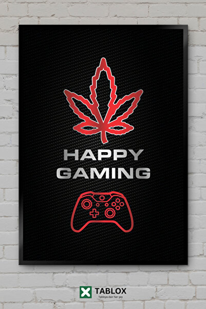 TABLOX Happy Gaming Happy Games Gamer Αφίσα τοίχου με νέον φωτισμό, Διακοσμητ...
