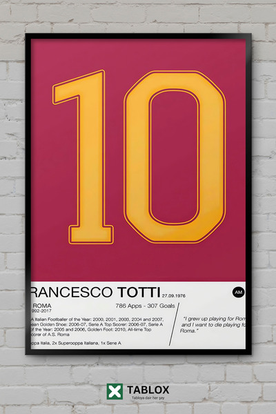 TABLOX Francesco Totti, fotbalist, legenda italiană a fotbalului, tablou deco...