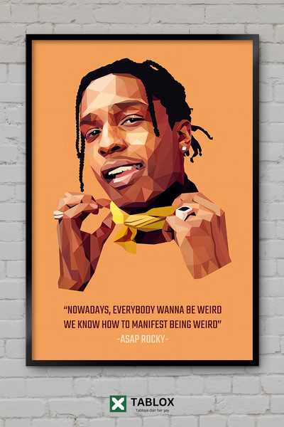 TABLOX Asap Rocky, reper, hip hop pevač, muzički poster, uokvirena dekorativn...