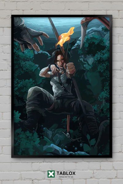 TABLOX Tomb Raider Lara Croft Αφίσα περιπέτειας βιντεοπαιχνιδιών με κορνίζα Δ...
