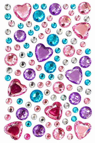 Charmist Gem Era Body Jewels Kalp Figürlü Renkli Yüz ve Vücut Taşı Sticker