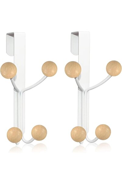 EXCEFORE Over Door Hooks, White Door Hooks for Hanging Metal Door Hanger Hook...