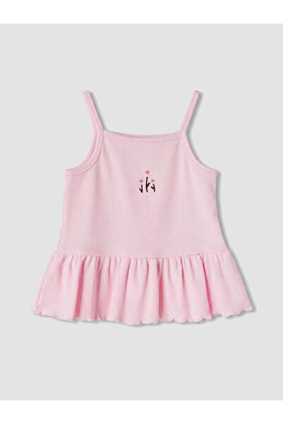 LC Waikiki Two Mt Shop Quality Lcw Baby Pink Square Collar Embroidered Ruffle...