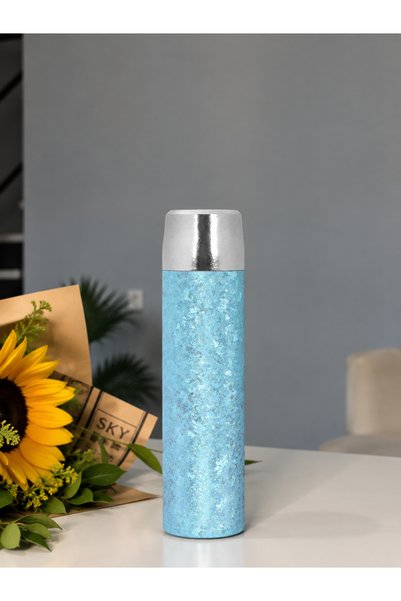 Saf Titanyum Termos 500 ml – Filtreli, Özel Kutulu ve Çantalı - Mavi