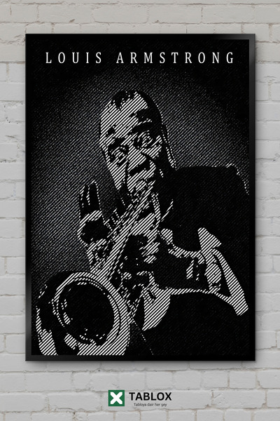 TABLOX Luis Armstrong Džez Džez Trubač Muzičar Portret Uramljen Dekorativna M...