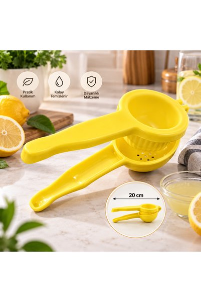 KEA Sarı Limon Sıkacağı 20 cm Pratik El Tipi Narenciye Sıkacağı Sert Plastik ...