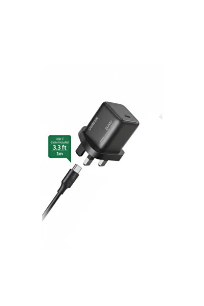 Generic Brand Ugreen Gan Usb-C Port 25W Wall Charger with Cable - Black