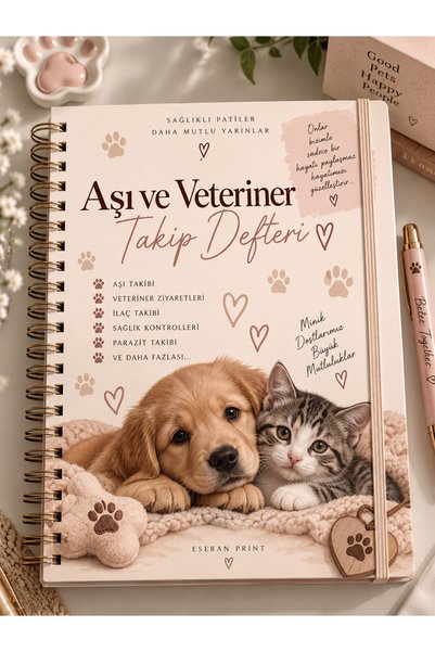 Eseran Print Aşı ve Veteriner Takip Defteri-A5 Spiralli Defter