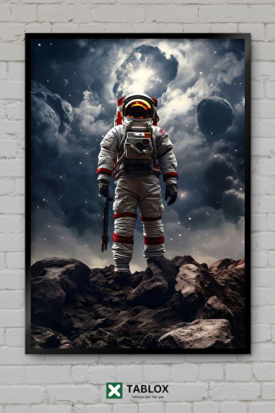 TABLOX Astronaut Gitara Svemirska Muzika Umetnički Okvir Izgled Dekorativna M...