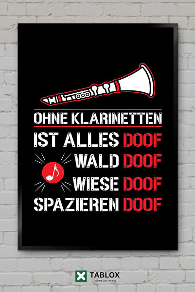 TABLOX Nemački klarinet Nemački klarinet Muzički instrument Umjetnički poster...
