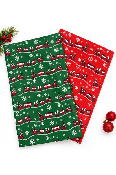 repro design 58X58 cm Christmas Gift Wrapping Paper 4 Pieces – Red Green Christmas Patterned Wrapping Paper Special Roll Shipping