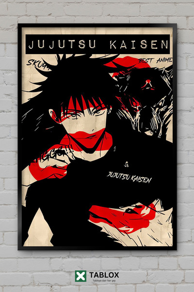TABLOX Jujutsu Kaisen Vintage Nostalgija Anime Manga Lik Uramljen Dekorativni...