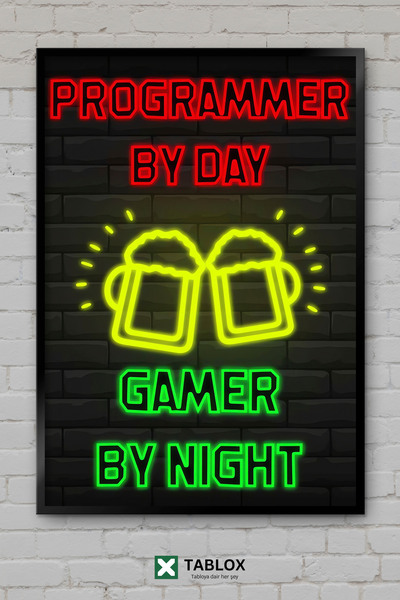 TABLOX Poster Gaming Gamer Neon Gamer Decor Artă de perete Tablou decorativ î...