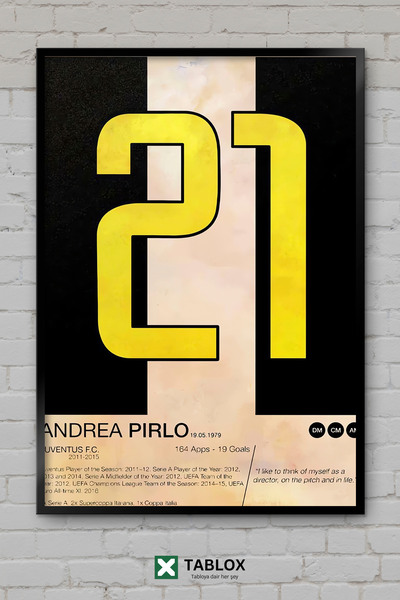 TABLOX Andrea Pirlo Fudbaler Fudbalska italijanska legenda Zvezda Okvir Izgle...