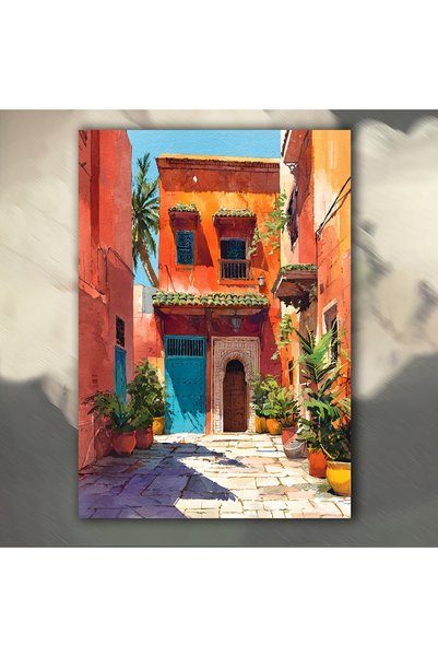 Generic Brand 1pc Morocco Riad Marrakesh Canvas Wall Art Print, Moroccan Dese...