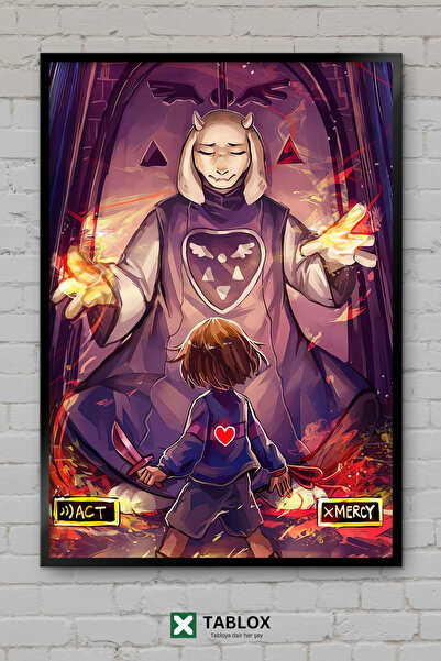 TABLOX Undertale Video Game Pixel Retro Rpg Αφίσα με πλαίσιο τοίχου Διακοσμητ...