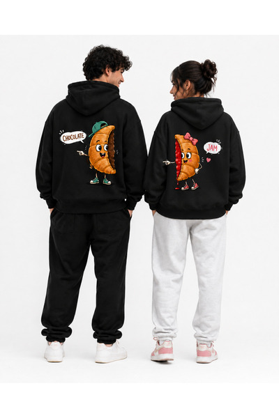 Mondschein Sevgili Kombini 2-pack Oversize Unisex Φούτερ με κουκούλα με στάμπ...