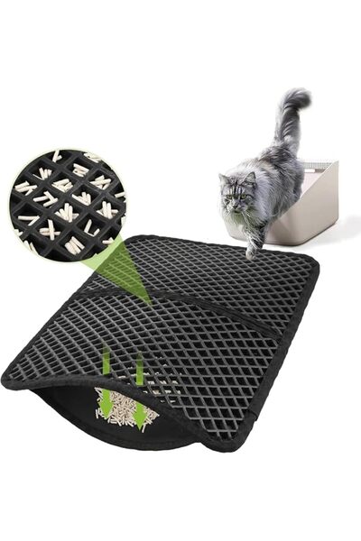 Tazweeq Cat Litter Mat,Honeycomb Double Layer Litter Box Mat, Waterproof Urin...