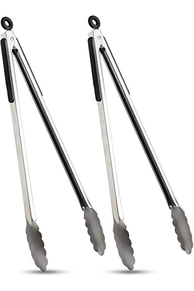 GENERAL Premium locking grill tongs set of 2-16 inch heavy duty long kitchen ...