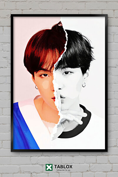 TABLOX Bts Kpop korejska muzička grupa, boj bend, poster, portret, okvir, dek...