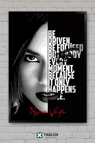 TABLOX Alicia Keys Τραγουδίστρια Τραγουδίστρια Rnb Μουσική για πιάνο Πορτραίτ...