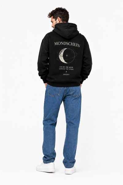 Mondschein Sevgili Kombini 2-Piece Oversize Unisex Moon Sun Printed Hooded Sweatshirt Hoodie