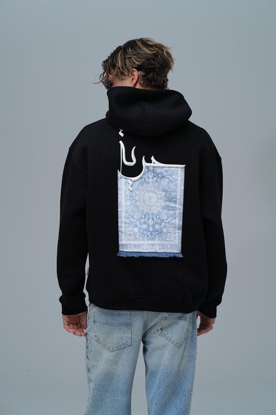 SHANBERWEAR Roots & Freedom Erkek Oversize Hoodie Kapüşonlu Sweatshirt