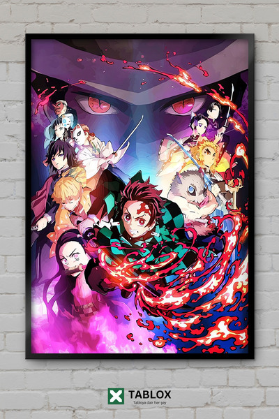 TABLOX Demon Slayer Kimetsu No Yaiba Anime Manga Likovi Okvir Izgled Dekorati...